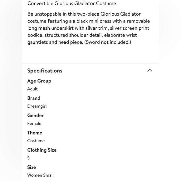 Glorious Gladiator Woman's Costume Size Medium & Size XL - Picture 4 of 5